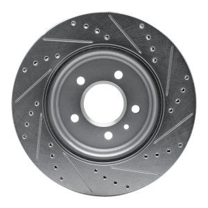 Buick Regal Sportback Brake Rotor (1) - Rear Left - R1 Concepts - Drilled & Slotted - Silver - `16-`20
